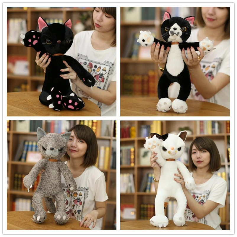 

40CM/60CM Stuffed Cats Plush Toys Japan Scratch Kitten Peluche Sharp Paw Neko Soft Toy Children Kids Novel Gifts