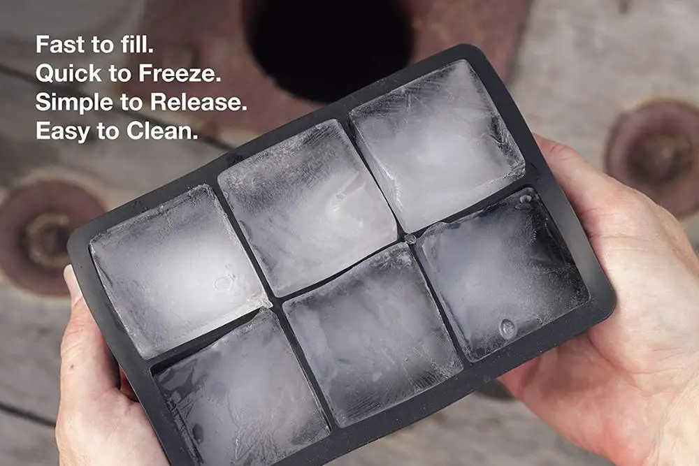 Mammoth Cubes Giant 2 Inch Ice Cube Tray - Slate Grey/Black