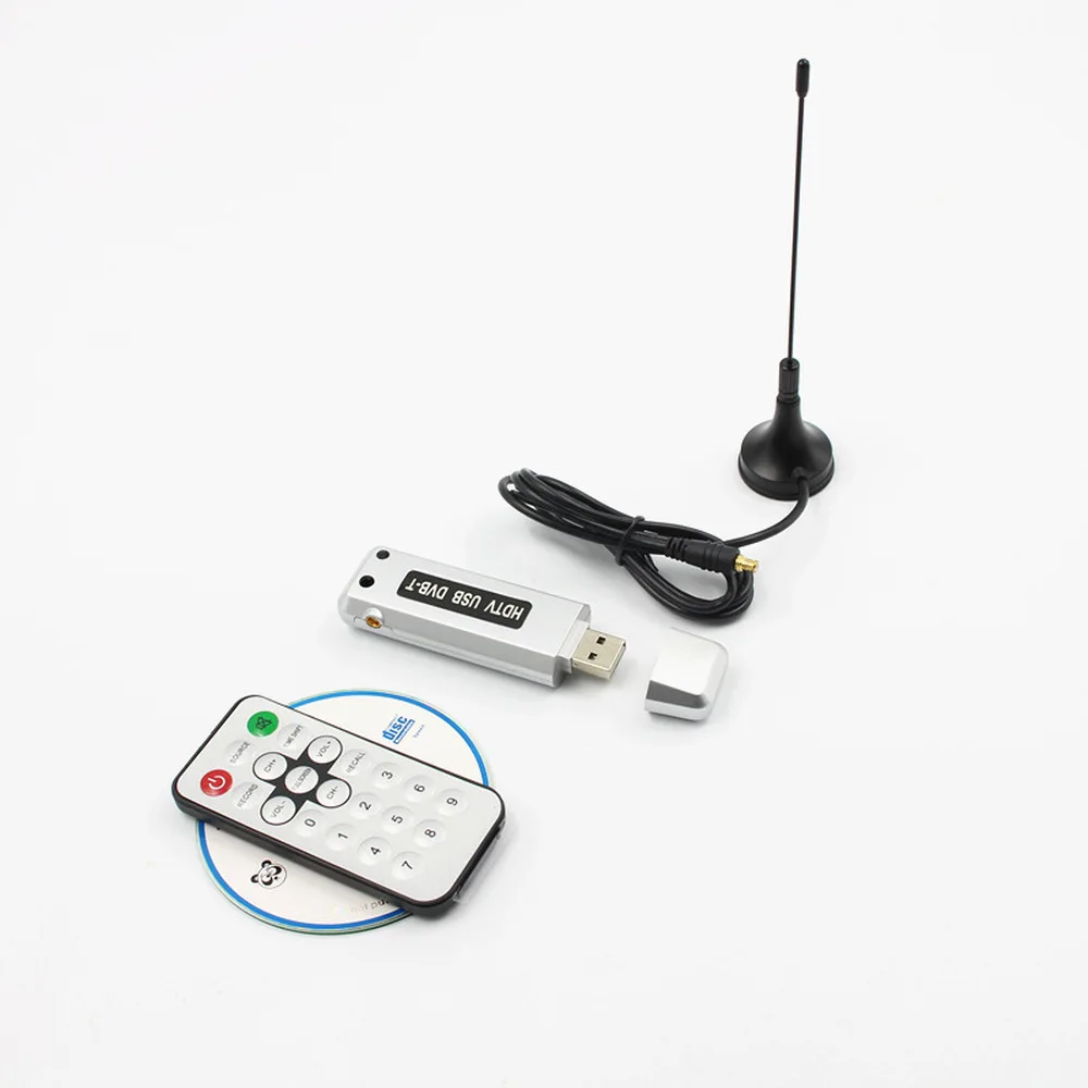 1 шт. USB 2,0 DVB-T цифровой ТВ приемник HDTV программный ключ тюнера палка антенна ИК пульт дистанционного управления