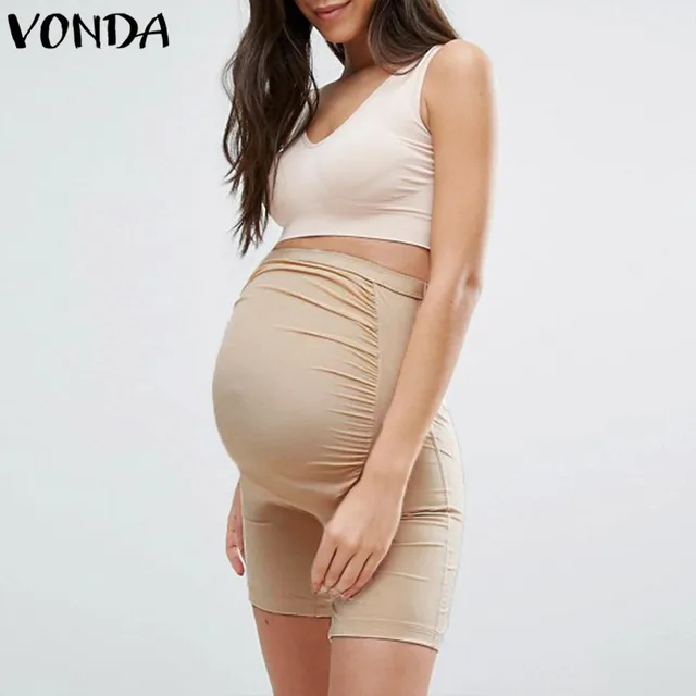 VONDA Maternity Clothes 2018 Summer Women Intimates Casual Solid High