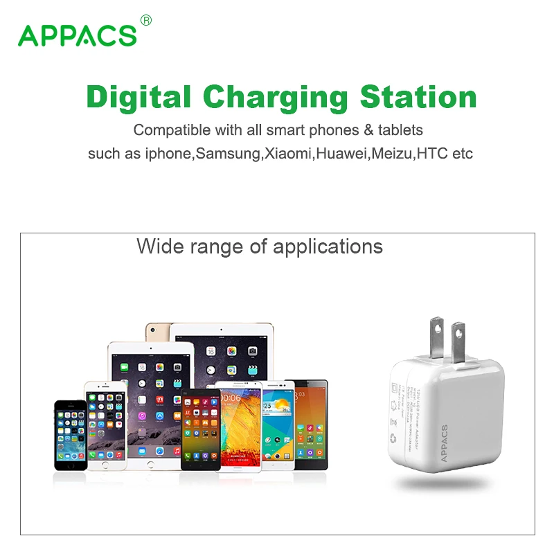 APPACS 5V 2.1A универсальное USB зарядное устройство для путешествий адаптер настенная