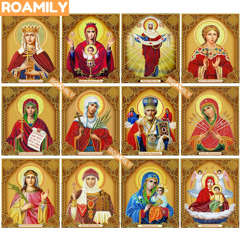 ROAMILY, алмазная вышивка иконы, 30x40 см,специальные сверла, 5D икона алмазная мозаика, алмазная-вышевка