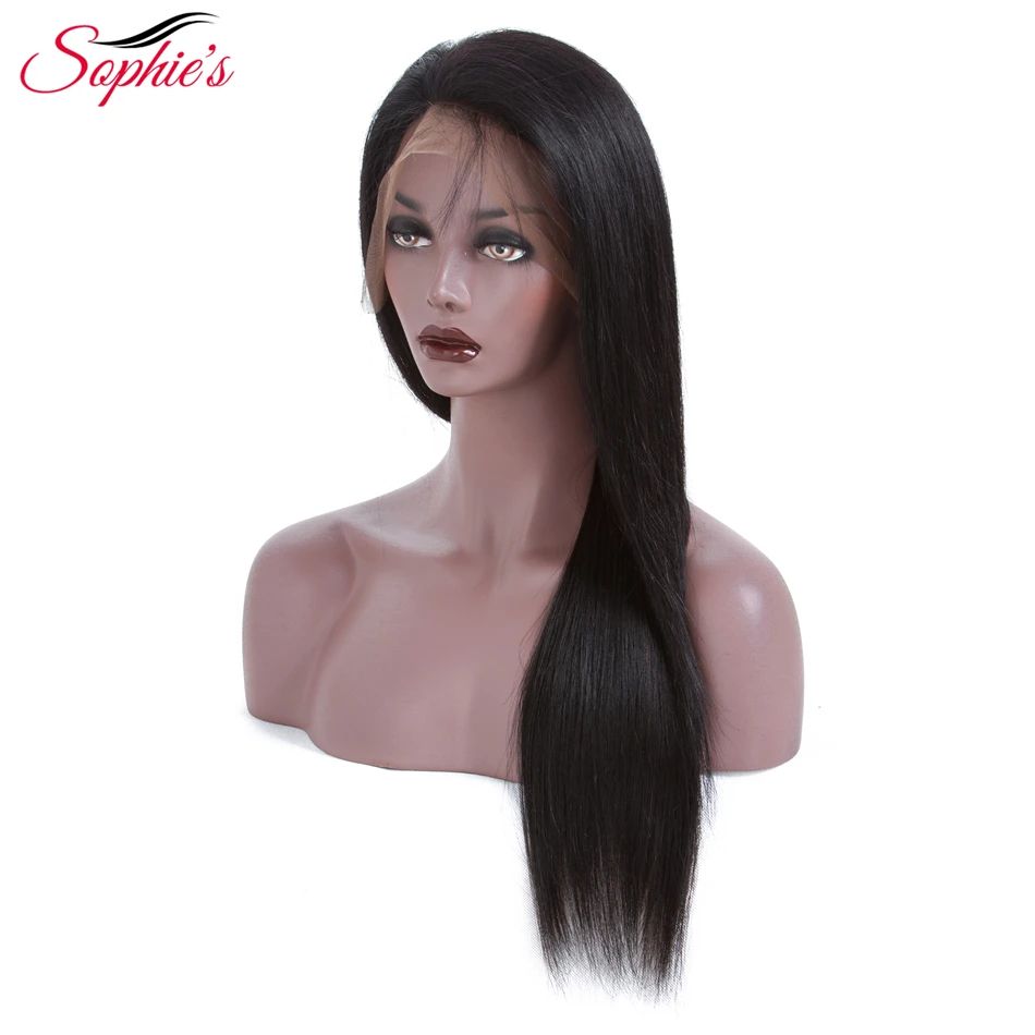 

Sophie's Straight 13*4 Lace Front Human Hair Wigs With Baby Hair Non-remy Natural Black Brazilian Hair Wigs For Women 14-24 Inch
