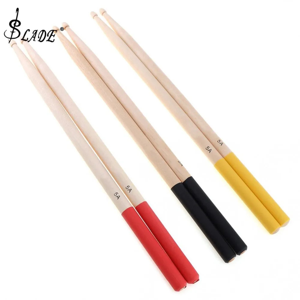 2pcs 5A Portable Maple Drumsticks Professional Wood Drum Sticks Multiple Color Options for Drum