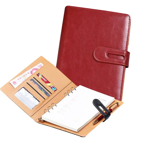 A6, A5, B5, A4, filofax, записная книжка с кольцом, бизнес, искусственная кожа, дневник, Обложка, программа, синий, винный, черный, офисный, профессиональный, планировщик, книга - Цвет: wine