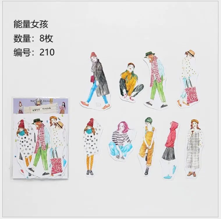 Милая японская Корейская девушка уличная оснастка Мода девушка кислород девушка декоративная наклейка DIY планировщик для скрапбукинга ремесло стикер s - Цвет: energy girls
