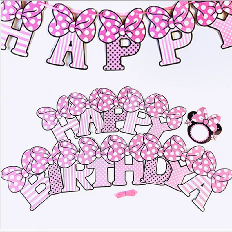 

Minnie Happy Birthday Banner, Mini Mouse Style Party Decorations, Party Supplies, Baby Shower Decor for Girls by Kristin Paradis