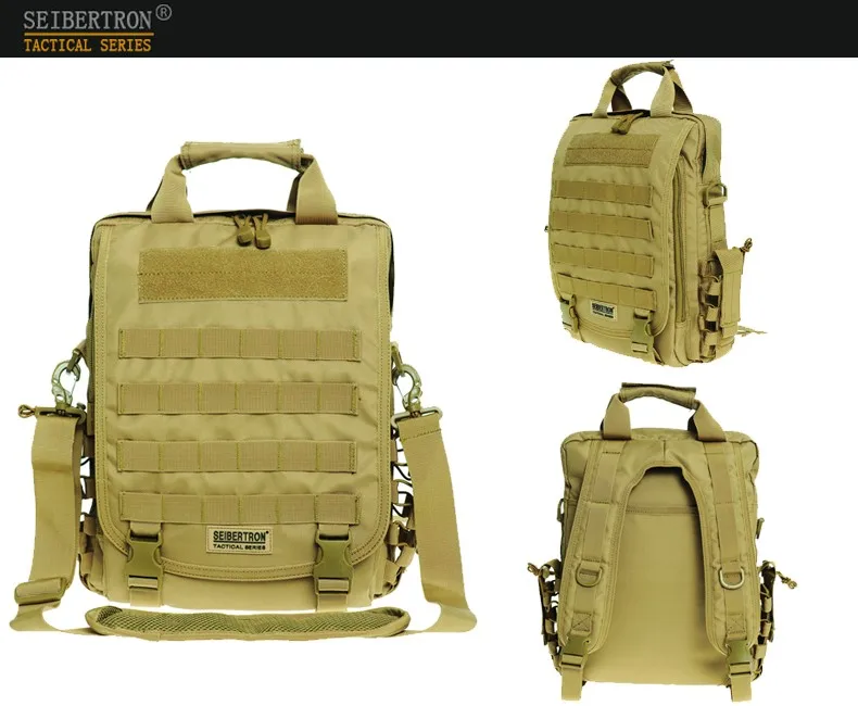 Tático à Prova Mochila para Laptop Bolsa de Ombro para Computador Seibertron Molle D'água Polegada ou Preto Marrom 14 4 polegada mochila para laptop 14 bolsa de 04