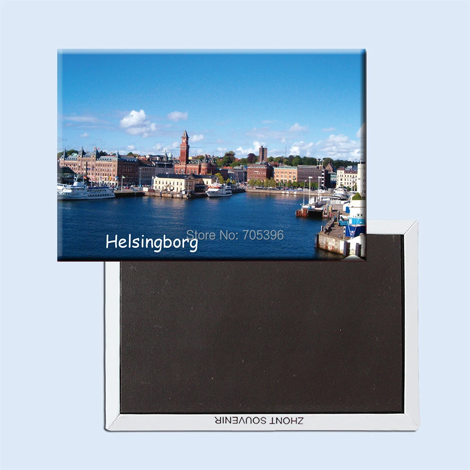 Туристические магниты для холодильника 78*54 мм Шведский магнит helsingборга