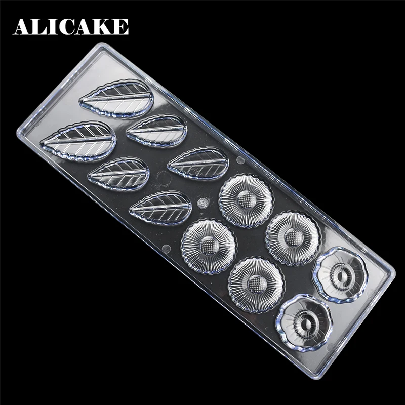 3D Chocolate Candy Molds Polycarbonate Plastic Forms Flowers Leaves Tray Plastic Forms for Baking Pastry Bakery Tools Mould