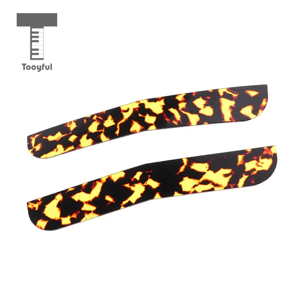Tooyful 2 Pieces Celluloid Erhu Corner Piece Decal Sticker Erhu Snakeskin Protectors for Erhu Player DIY 94 x 15mm