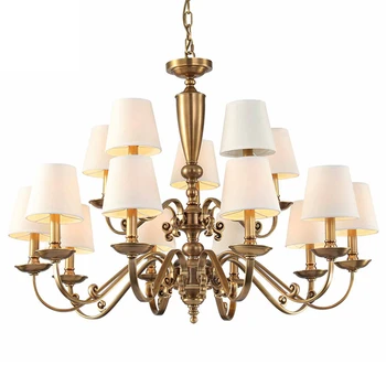 

American country chandelier full copper lamp simple modern living room bedroom dining room European style lamps and lanterns