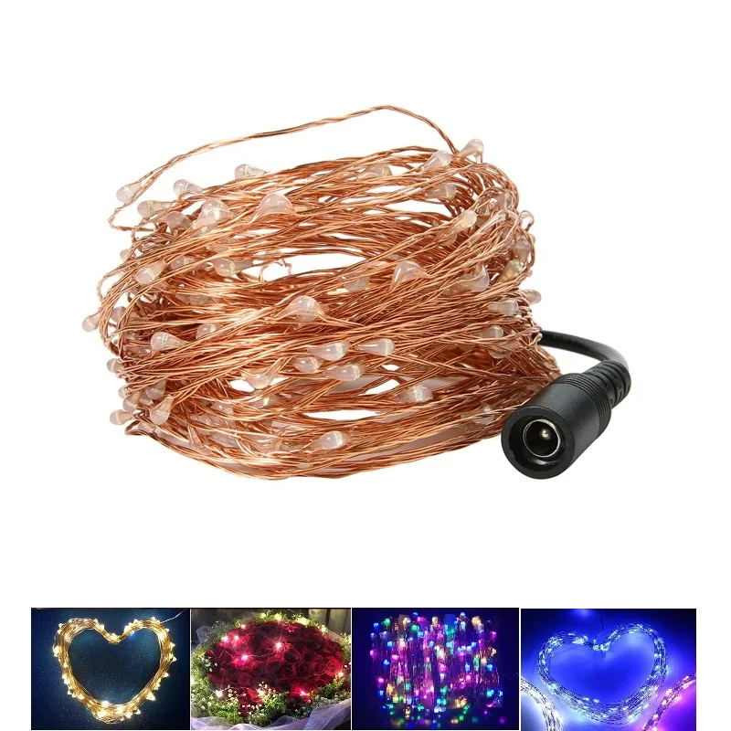 

Christmas Tree LED 50M EU US Copper Wire String lights Waterproof LED Strip For Fairy Wedding Party Decoration Holiday lighting