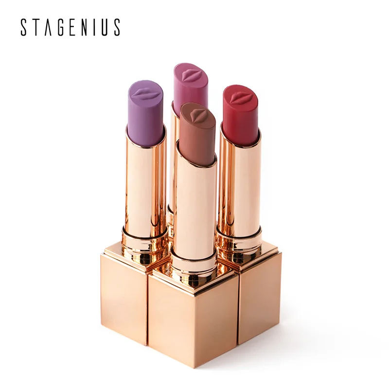 

NEW STAGENIUS 12 Colors Moisturizer Lip Stick Easy to Wear Lipstick Long Lasting Lip Makeup Lacquer Lipstick