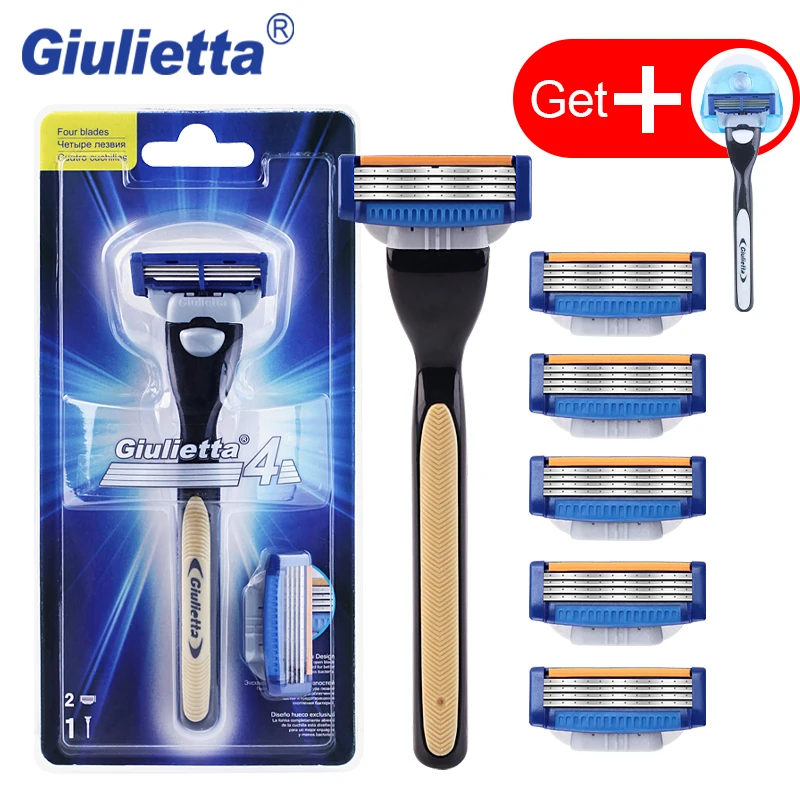 

Giulietta 2019 New Manual Shaving Razor For Men 7pcs / set ( 1 Handle 6 Blades ) Stainless Steel Blade Shave Razors Rasoir Homme