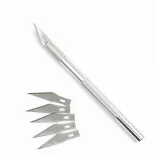 Нескользящий металлический нож для скальпеля набор инструментов Резак гравировальные ремесленные ножи+ 5 шт. лезвие мобильный телефон ноутбук PCB DIY ремонт ручные инструменты