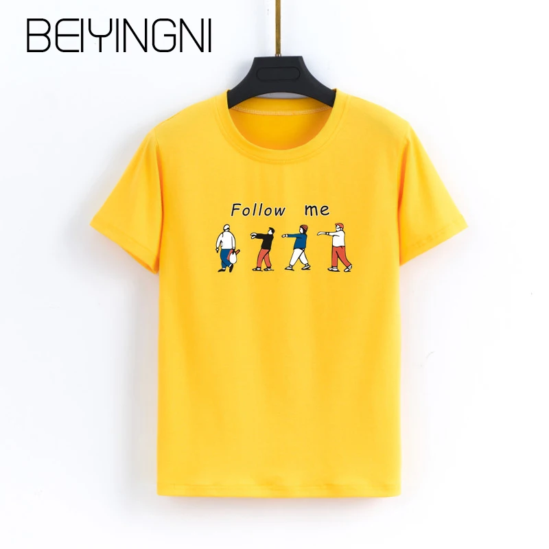 Beiyingni/футболка с принтом героями мультфильмов большого размера Женская забавная