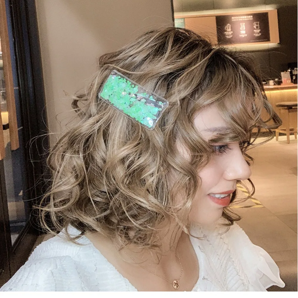 

M MISM Ins Flower Sequins Transparent Hair clip Girls Hair Accessories Hair Clips for Women Alloy Hairpins prendedor de cabelo