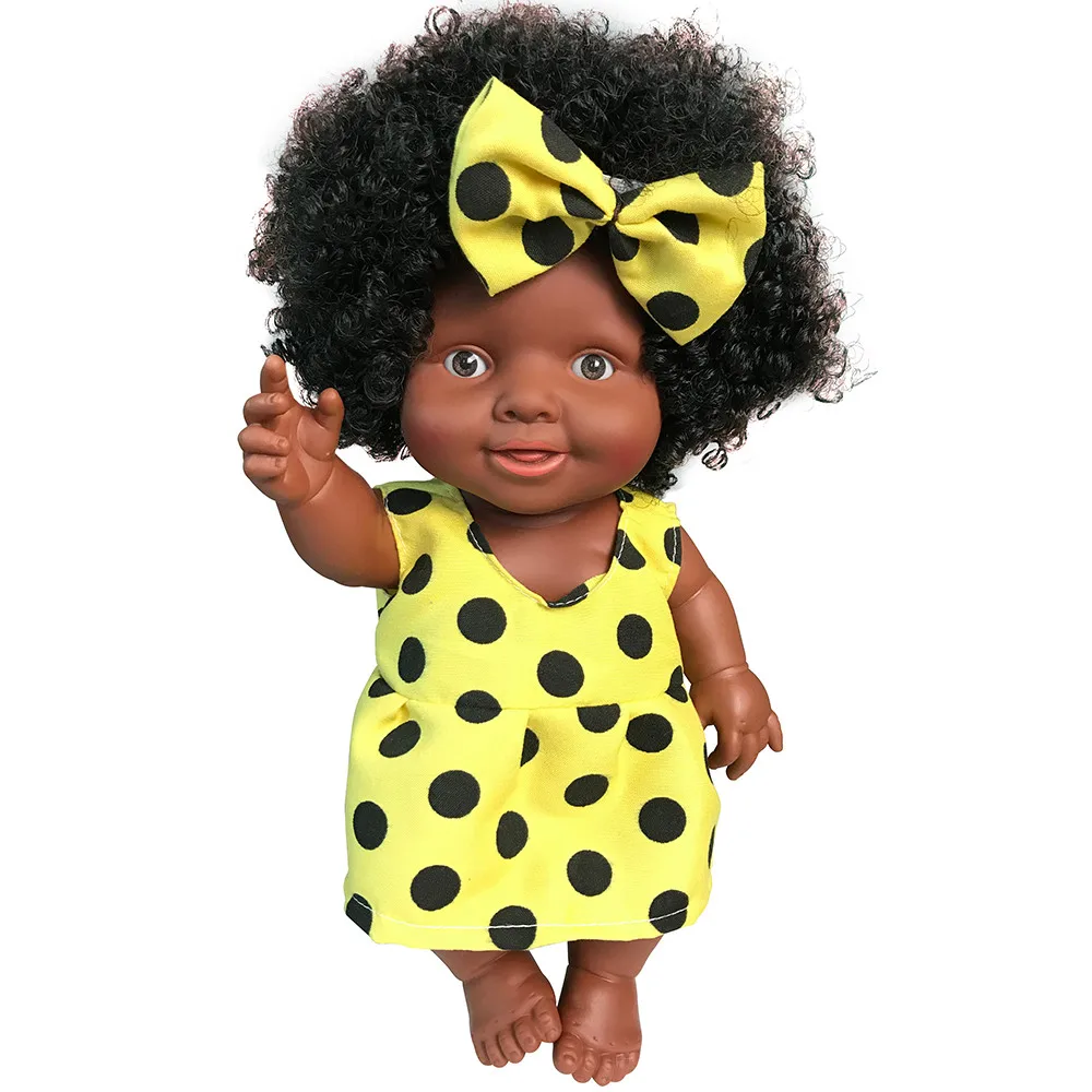 Детское подвижное соединение африканская кукла игрушка Черная игрушка лучший подарок игрушка Рождественский подарок Playmate Boneca menina Детские Куклы Игрушки для девочек - Цвет: YE