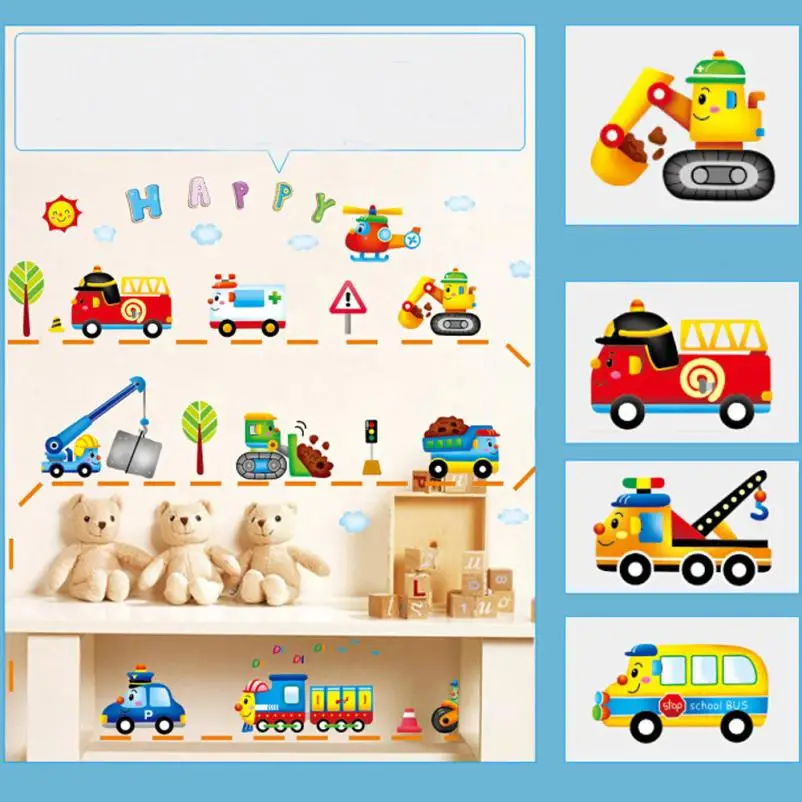 Home Decor Carton Animals train Removable Kids Baby Nuresery Wall Stickers Art wall sticker Deco mirror AU6 | Дом и сад