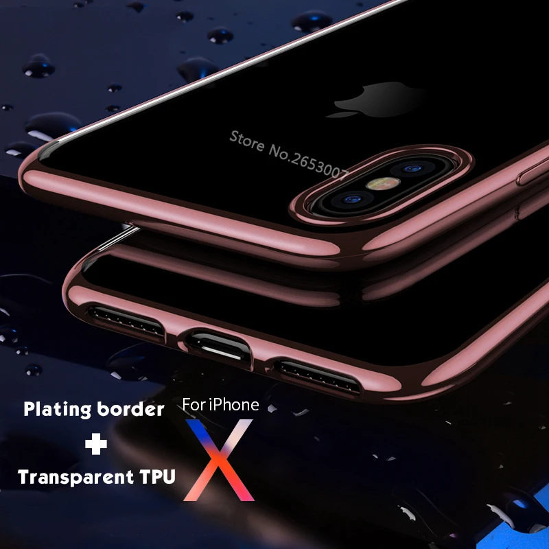 Корпус телефона с гальваническим покрытием для iPhone XR XS Max XS мягкое покрытие TPU Защитный чехол s для iPhone 6 6s 7 8 Plus X Чехол Fundas Coque