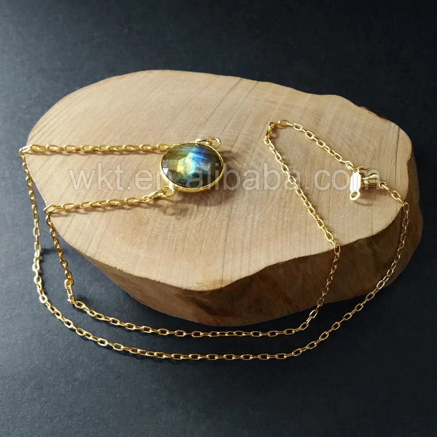 Ожерелье с цепочкой из Лабрадорита 10 шт. Круглые граненые WT N754|necklace jewelry|jewelry