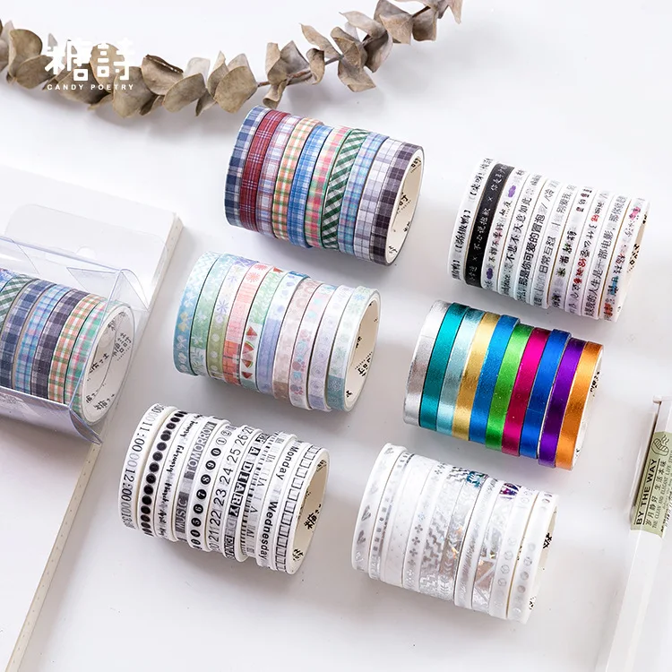 

10 pcs/pack Letter Collage Bullet Journal Washi Tape Set Adhesive Tape DIY Scrapbooking Sticker Label Craft Masking Tape