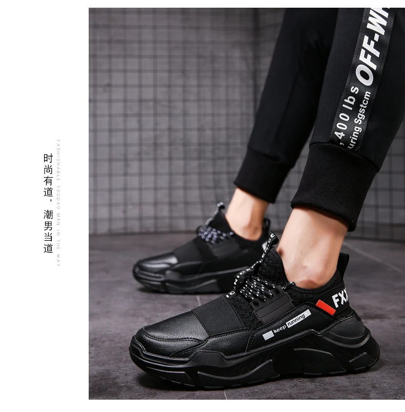 2019 Male Lace-up Men Sneakers High Quality Man Non Slip Comfortable Casual Shoes Mesh Sneakers Breathable Outdoor Walking Shoes