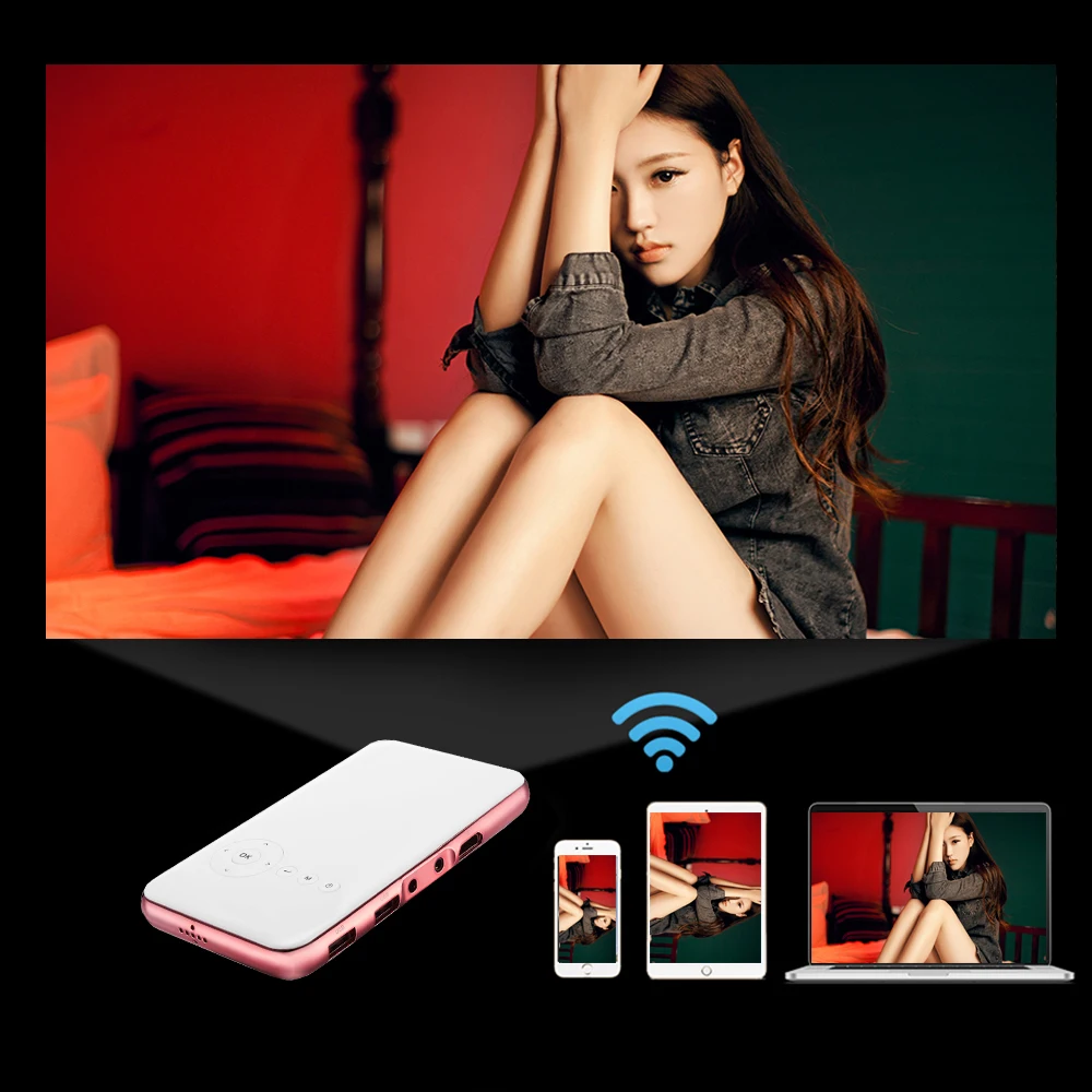

Vivicine WIFI Mini Projector Android Bluetooth,5000mAh battery,Support Miracast Airplay Handheld Mobile Projector Video Beamer