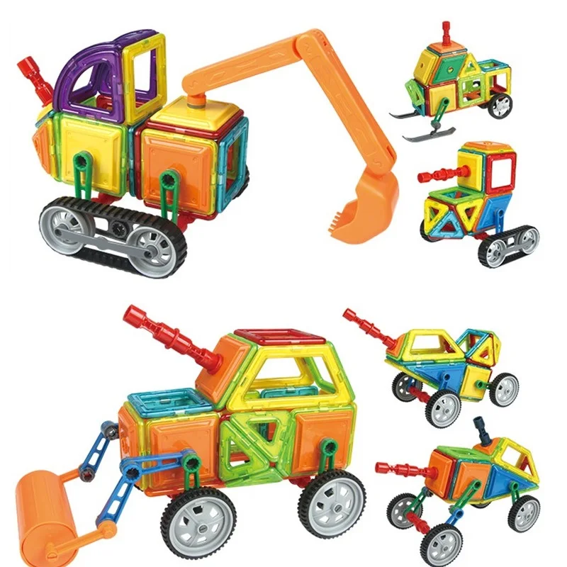 

76 pcs Magnetic Designer Engineering Series Model & Building Toy Plastic Educational Magnetic Blocks Toys For Kids