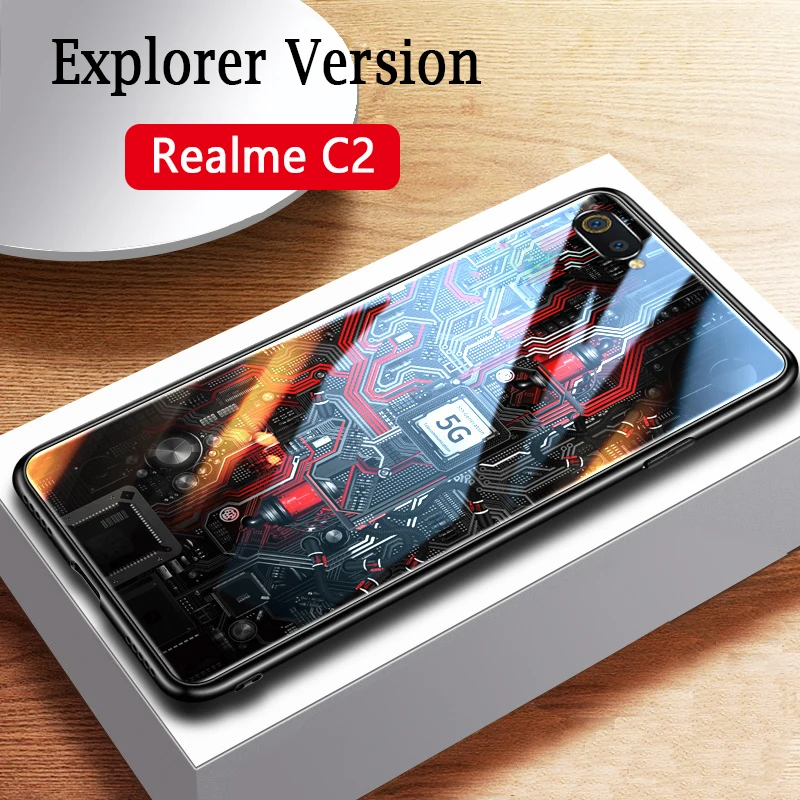 Чехол GFAITH для Realme C2, механическая версия, чехол для телефона, закаленное стекло, чехол для Realme C2, чехол s