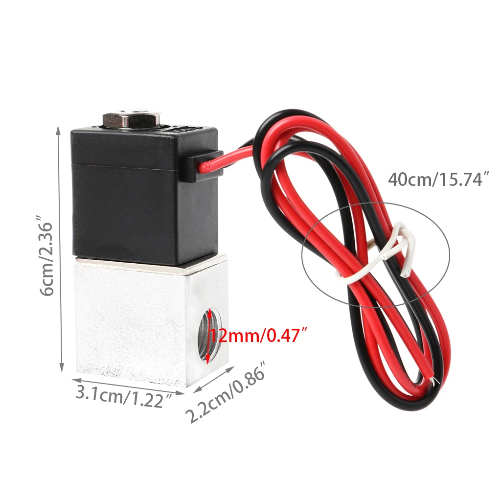 1/4 &quotDC 12V 2 Way нормально закрытый пневматический Алюминиевый Электрический