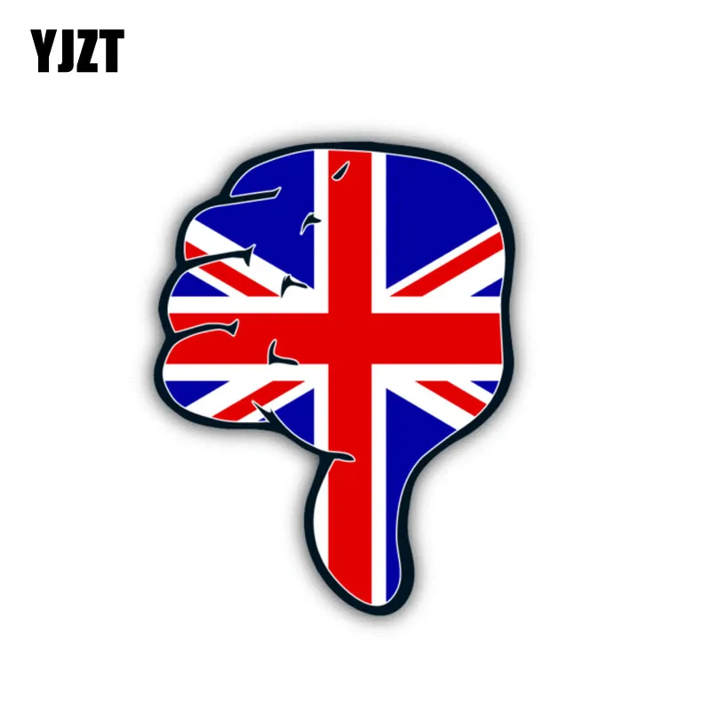 YJZT 8.3CM*10.8CM Car Styling United Kingdom Flag Hand Car