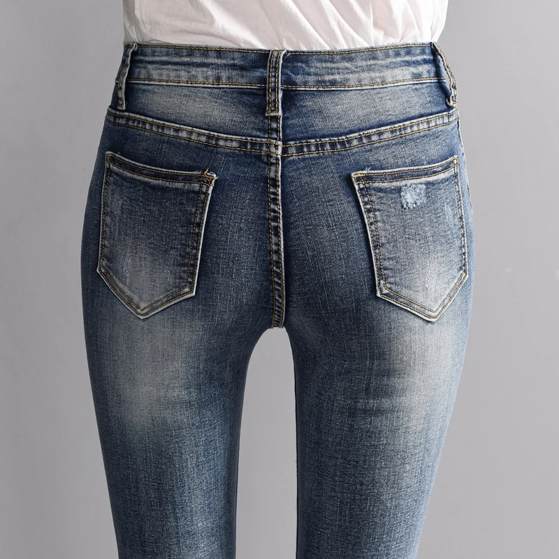 Весенние джинсы с высокой талией женские блестящие джинсы синие джинсовые брюки тонкие женские хлопковые брюки женские джинсы E737