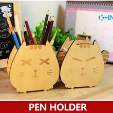Новинка деревянная подставка для карандашей в форме кота