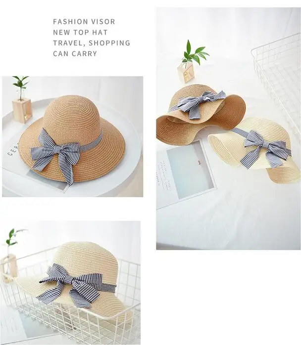 BING юаней Хао Сюань Для женщин Beach Sun Hat 2019 сезон: весна–лето Новинка; Лидер продаж Модные женские Повседневное бантом Мягкие Соломенные
