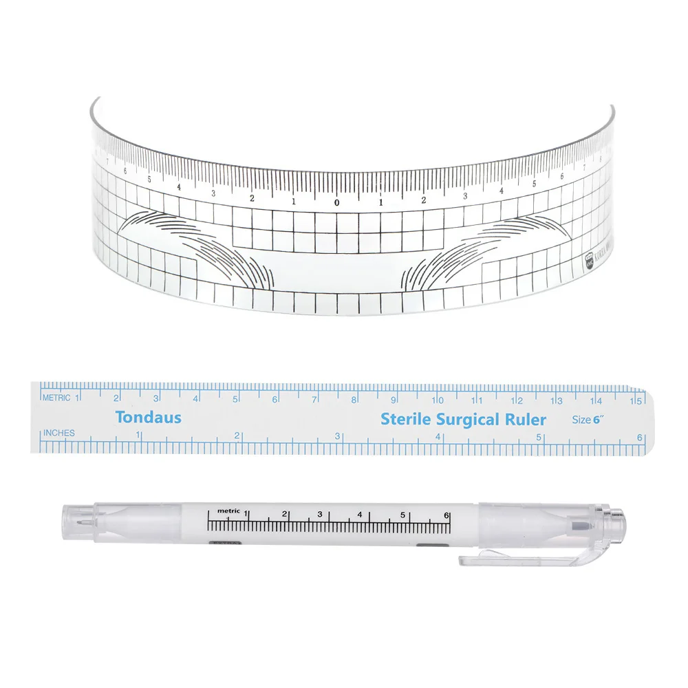 3pcs eyebrow tattoo measure paper ruler for permanent