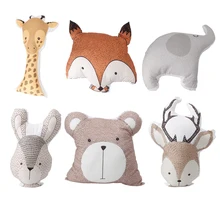Infant Baby & Toddler Cute Sika Deer Bear Rabbit Elephant Fox Giraffe Stuffed Animal Plush Toys Doll Pillow Funda Cojine -B116