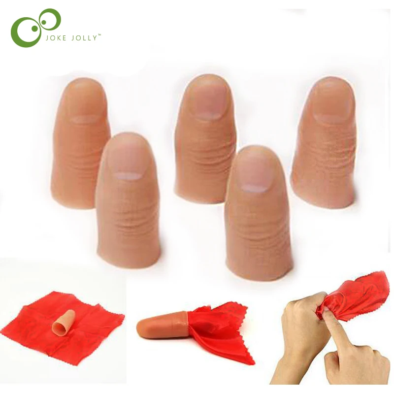 

3Pcs/set Fake Soft Thumb Tip Finger Fake Magic Trick Close Up Vanish Appearing Finger Trick Props Toy Funny Prank Party YYY WYQ