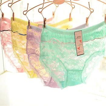 

Underwear women thongs sexy underwear comfortable hollow agaric lace panties women cute candy colored briefs bragas panties set