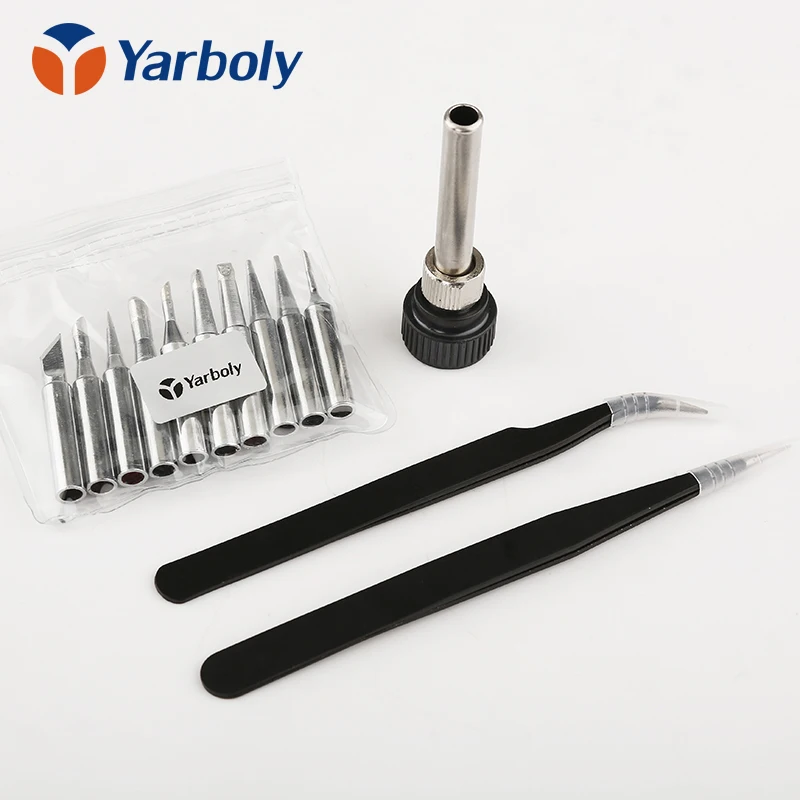 

900M-T Soldering iron Tips For Hakko 936 Lukey 852D 898d SAIKE ATTEN AOYUE KADA YIHUA Soldering Station +2PCS Tweezers