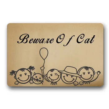 

Door Mat Entrance Mat Beware Of (Dog) Wife Non-slip Doormat Machine Washable Non-woven Fabric