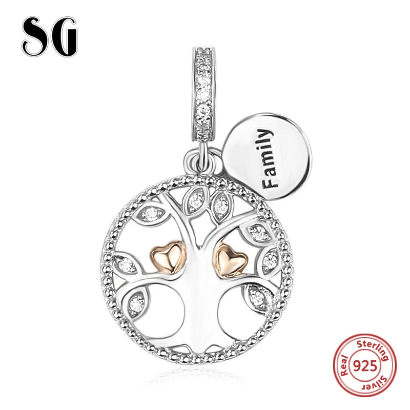 

SG cute Botany tree of Life Beads Fit pandora Charms Bracelets sterling Silver 925 Silver colour diy fine Jewelry for women