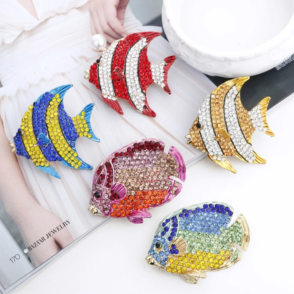 

Hesiod New Luxury Gold Red Crystal Brooches for Women Dress Clothes Brooch Pins for Lady Whoelsale