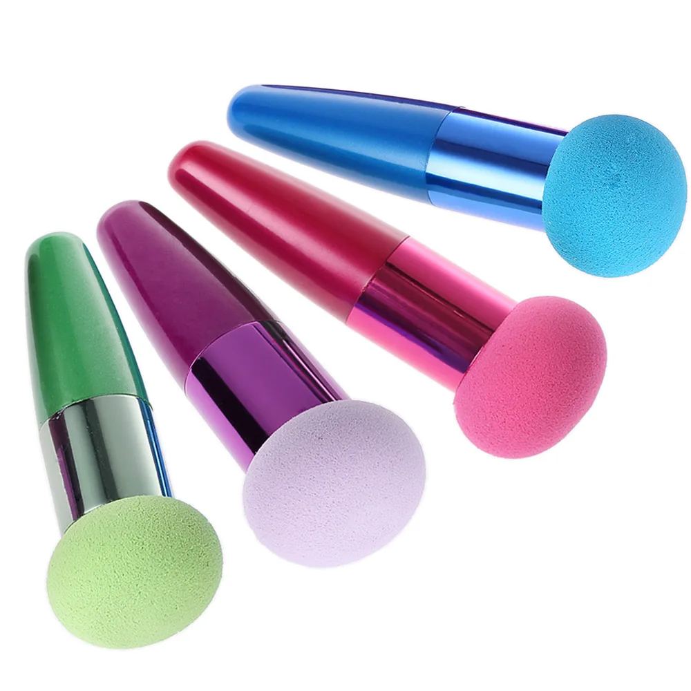 

Free Shipping Professional 4pcs Cosmetic Liquid Cream Foundation Concealer Mushroom Head Sponge Make Up Brushes Accessories2