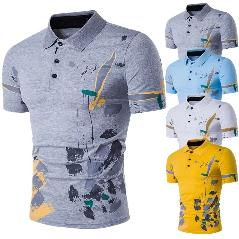 

ZOGAA T Shirts Men Short Sleeve T-shirt Turn-down Stripe Designer T-shirt Slim Fit Loose Casual Cotton T Shirts Male Plus Size