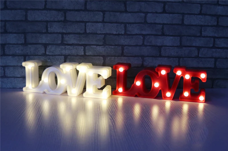 Luminaria Романтический любовный с буквами светодиодный ночной Светильник Marquee знак любви 3D фигура Декор лампа Свадьба День рождения пара влюбленных подарки