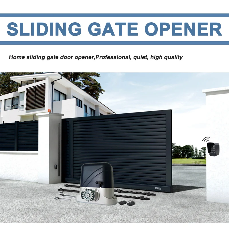 

AC220V/110V gearwheel motor engine Driven Sliding Gate Opener with 4m Nylon racks for Gates up to 1400~2800 Pounds Optional