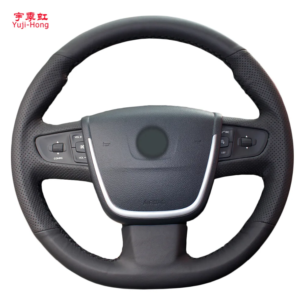 

PONSNY Car Steering Covers Case for Peugeot 508 (Rubber Type) Artificial Leather Hand-stitched Wheel Cover