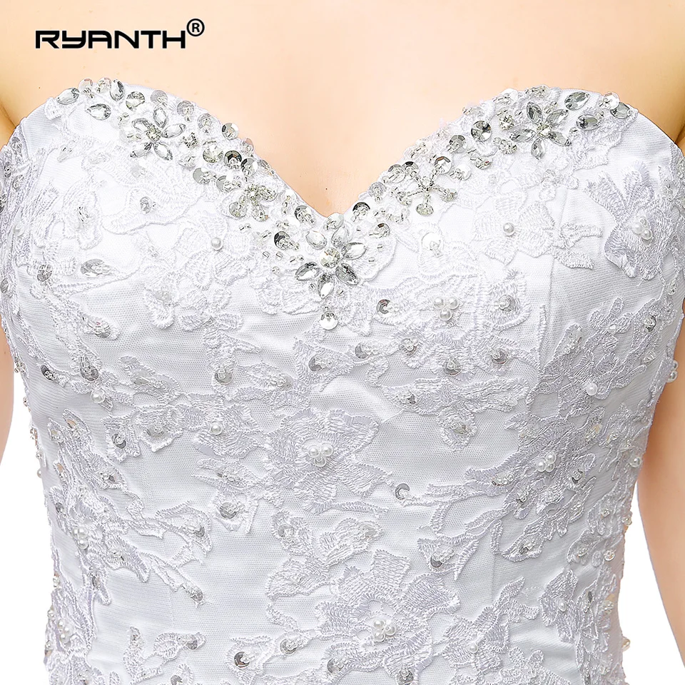 Женское свадебное платье с открытой спиной Ryanth Vestido de Noiva недорогое кружевное